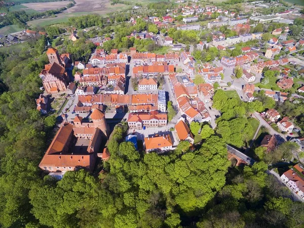 Vue Aérienne Ville Médiévale Reszel Petite Ville Région Warmia Avec — Photo