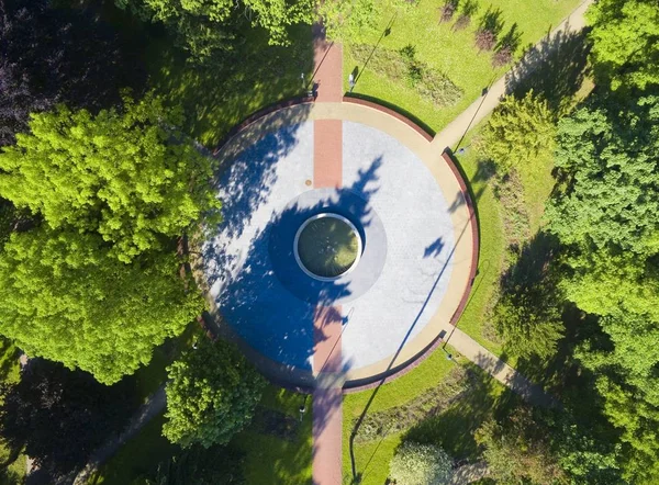Вид Воздуха Красивый Городской Парк Вегоржево Мазуры Польша — стоковое фото