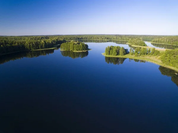 Luchtfoto Van Klein Onbewoond Eiland Wyspa Pozeracza Serc Meer Met — Stockfoto