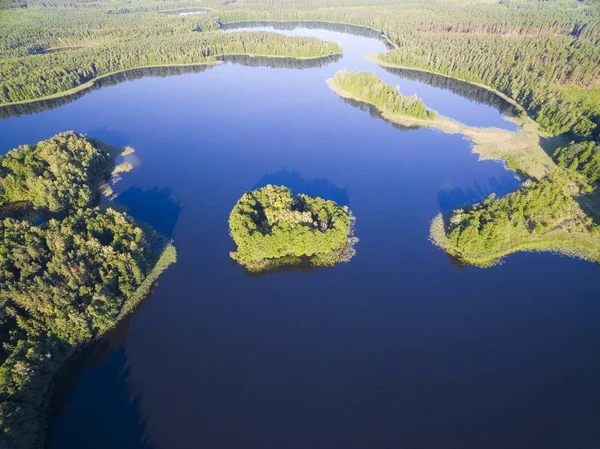 Luchtfoto Van Klein Onbewoond Eiland Wyspa Pozeracza Serc Meer Met — Stockfoto