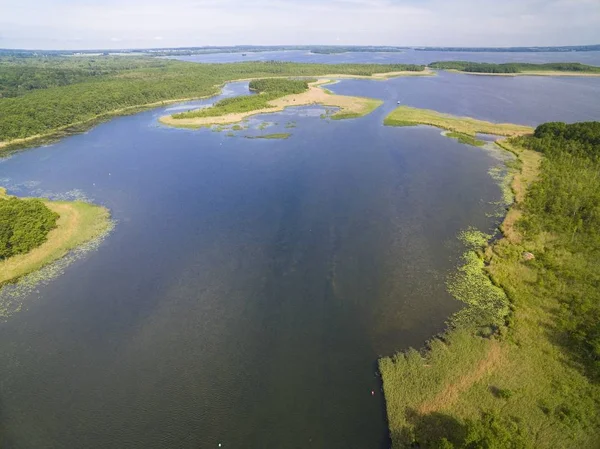 Légi Felvétel Gyönyörű Táj Lake District Kirsajty Következő Mamry Mazury — Stock Fotó