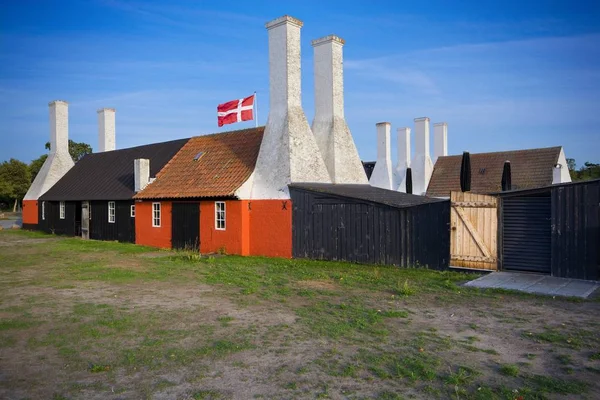 Old Traditional Smokehouses Characteristic Chimneys Hasle Bornholm Denmark Place You — Stock Photo, Image