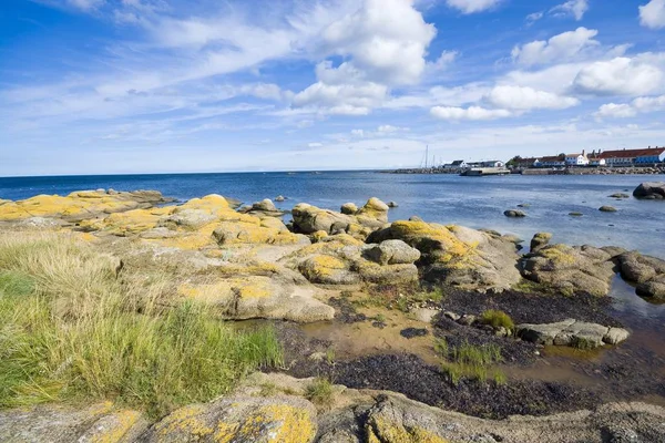 Kilátás Halászati Hamlet East Coast Bornholm Sziget Aarsdale Dánia — Stock Fotó