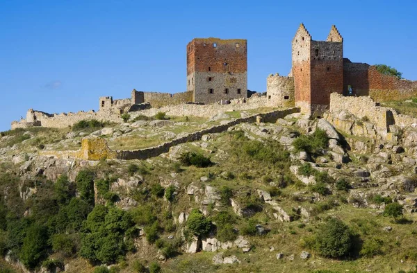 Hammershus Castle Grootste Noord Europa Kasteelruïne Gelegen Steile Granieten Rots — Stockfoto