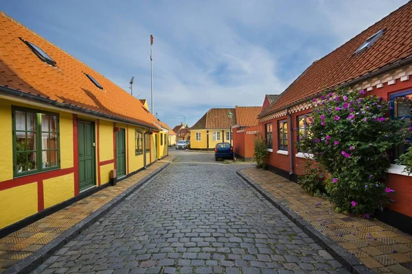 Maisons Traditionnelles Colombages Colorés Ronne Bornholm Danemark — Photo