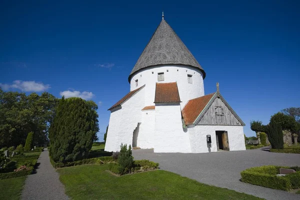 Chiesa Rotonda Difensiva Olsker Bornholm Danimarca Una Delle Quattro Chiese — Foto Stock