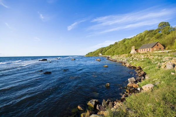 Vista Aldea Pescadores Costa Oeste Isla Bornholm Helligpeder Dinamarca —  Fotos de Stock