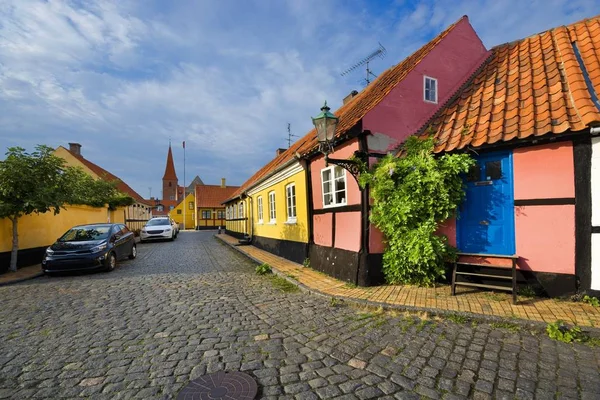 Традиційний Барвистий Фахверкові Будинки Ronne Борнхольм Данія — стокове фото