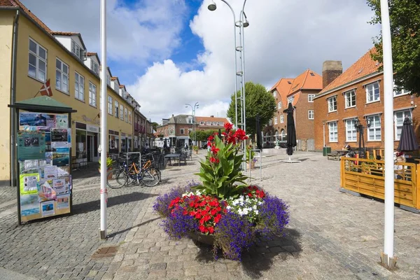 Nexo Dania Sierpień 2018 Widok Miasta Rynek Duży Wybór Sklepów — Zdjęcie stockowe