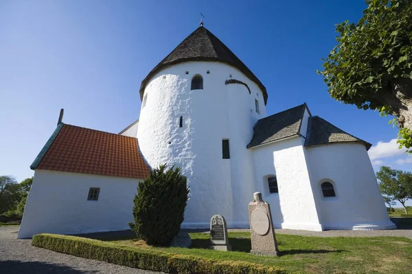 Olsker Danimarca Agosto 2018 Chiesa Rotonda Difensiva Una Delle Quattro — Foto Stock