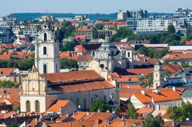 Vilnius Eski Kasabası, Litvanya 'nın panoramik manzarası