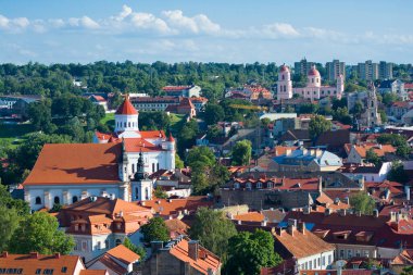 Vilnius Eski Kasabası, Litvanya 'nın panoramik manzarası