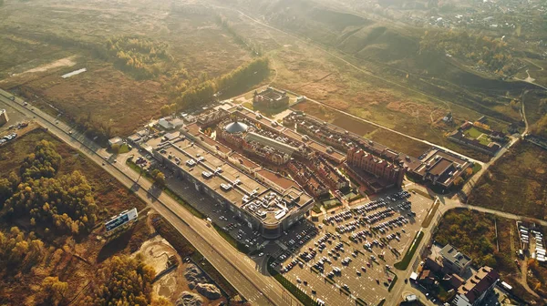 Havadan görünümü köyünün ilk Ukraynalı Manufactura outlet-, Kyiv Oblast, Ukraine 