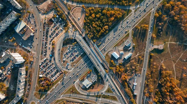 Geometrik hava görüntüsü, Kyiv, Ukrayna, Troeschina Bölgesi