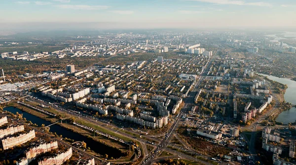Ukrayna, Kyiv 'de Voskresenka bölgesi hava çekimi.