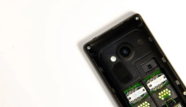 Inredning Detaljer För Knapp Telefon Smartphone Makro — Stockfoto