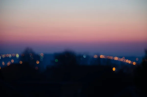 Incrível Lindo Pôr Sol Brilhante Sobre Cidade Gradiente Núcleo Sol — Fotografia de Stock