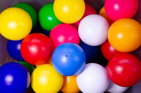 Plastic colored children's balls. Bright round balls for children's pools and games