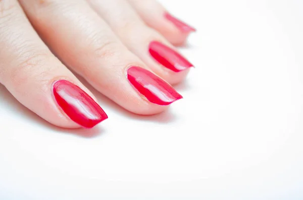 Manicure Thuis Doe Manicure Maar Het Meisje Schildert Haar Nagels — Stockfoto