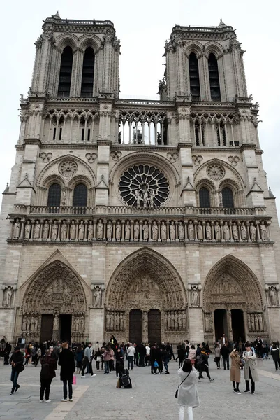 Architecture of France. Facade of the Cathedral of Notre Dame de Paris France 03.20.2019 — Stock Photo, Image