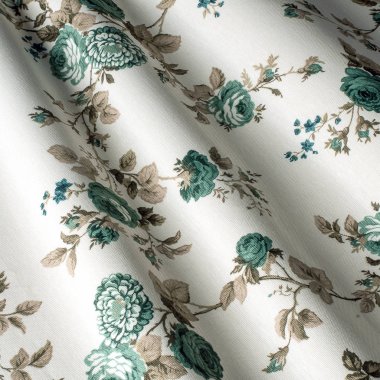 Pamuk tekstil arka plan, kumaş mavi provence çiçekler. Pamuk Provence Kumaşlar