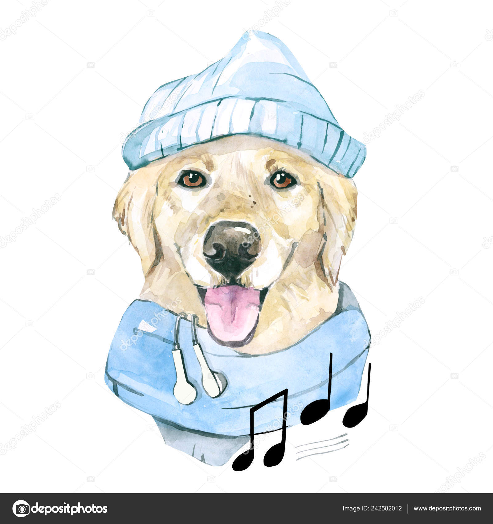 Adorable Cartoon Dog Drawing Golden Retriever