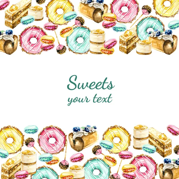 el boyalı kenarlık suluboya tatlılar