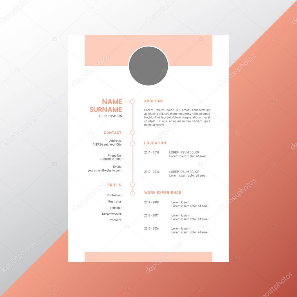 Pink CV Resume Design Template