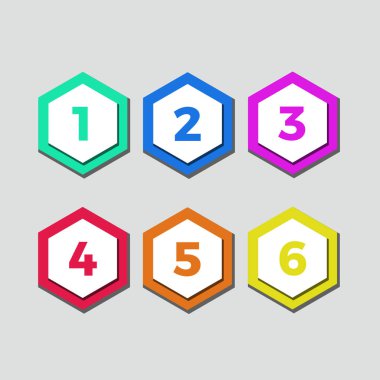 renkli numaraları Infographic tasarım şablonu