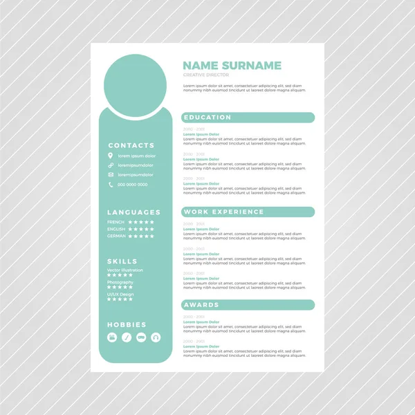 Açık mavi profesyonel özgeçmiş cv tasarım şablonu