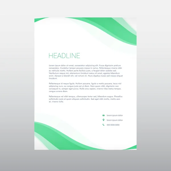 Elegant Green Letterhead Design Template — Stock Vector