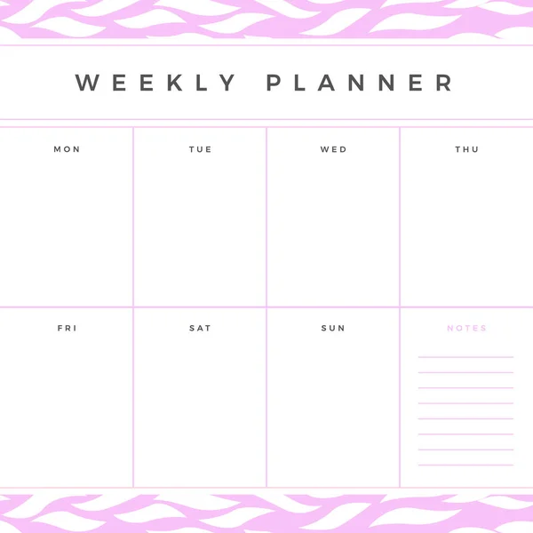 Шаблон Дизайна Weekly Planner — стоковый вектор