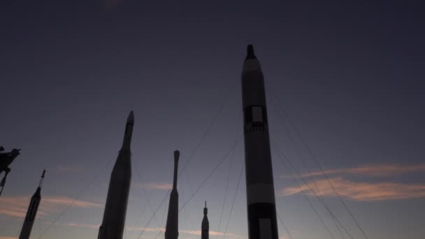 Merritt Island Janeiro 2020 Kennedy Space Center Rocket Garden Vista — Vídeo de Stock