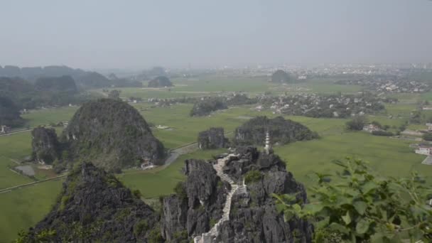 Horní Pohled Hang Mua Jeskyně Mua Ninhbinh Nádherným Panoramatickým Výhledem — Stock video