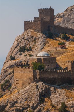 Sudak, Cumhuriyeti, Kırım, Ukrayna - 21 Ağustos 2008. Sudak Castle Kırım, Ukrayna