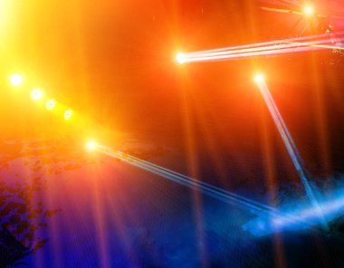 Arka plan açık havada sahnenin üzerinde ışık efektleri.