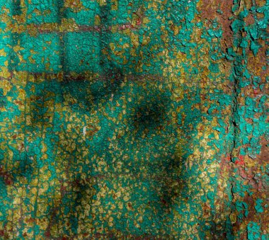 eski levha demir yüzeyine boya harabeye kaplı