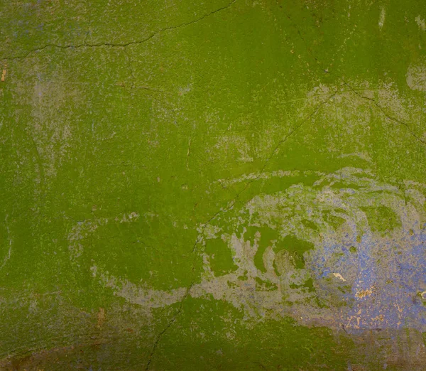 Surface Old Plaster Wall Painted Green Closeup — Stock Photo, Image