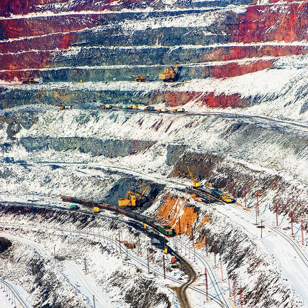 Minería Transporte Mineral Hierro Temporada Invierno — Foto de Stock