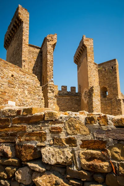 Судак Республика Кримеа Августа 2008 Года Руины Средневековой Генуэзской Крепости — стоковое фото