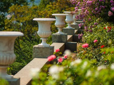 Ukrayna, Alupka, Crimea - 19 Ağustos 2008: Park Vorontsov Sarayı yakınında. Alupka, Crimea.