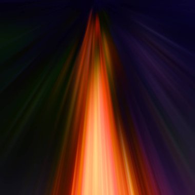 Soyut dinamik kompozisyon turuncu ve sarı koyu arka plan üzerinde ışınları