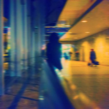 bulanık arka plan, yolcular kapalı İstasyonu