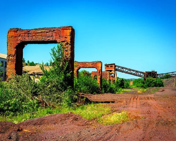 Anciens Bâtiments Industriels Ont Été Utilisés Pour Livraison Minerai Fer — Photo