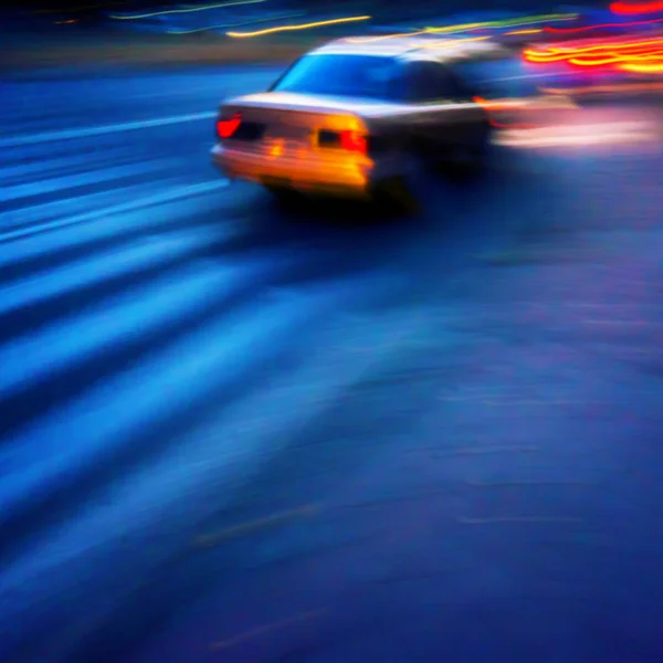 Blurred Background Cars Road Dusk — Stock Photo, Image