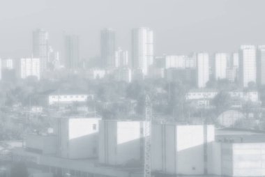 Şehir Manzaralı, hafif bir tonu ile arka plan bulanık