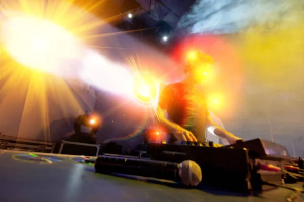 Performs Night Disco Blurred Background — Stock Photo, Image