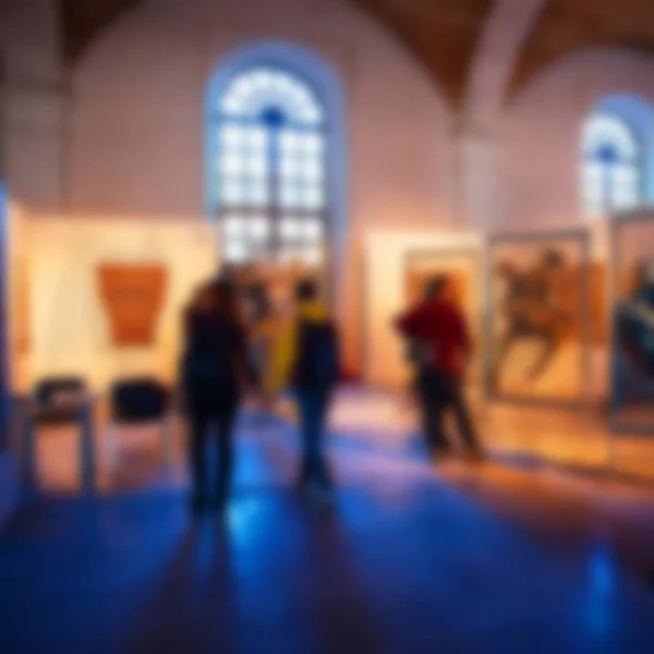 Suddig Bakgrund Personer Utställningen Museet — Stockfoto