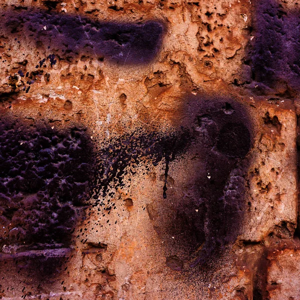 Παλιά Τσιμεντένιο Τοίχο Καλύπτονται Κηλίδες Μαύρου Μελανιού — Φωτογραφία Αρχείου