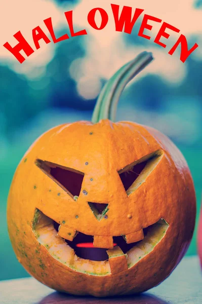 Scary Halloween Pumpkin Soft Background Text — Stock Photo, Image